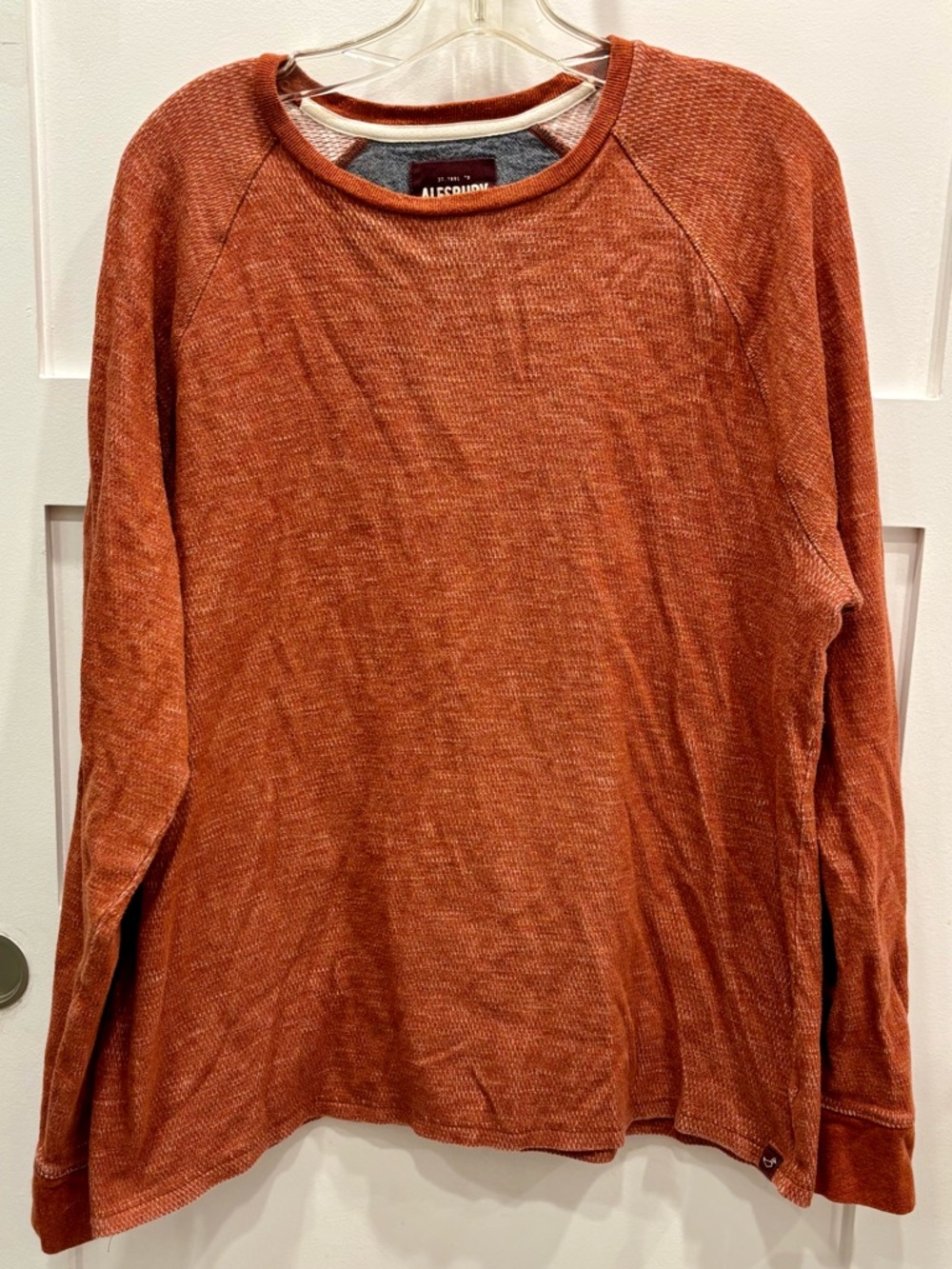 Alesbury Men's Long Sleeve Crew Henley - Rust Orange